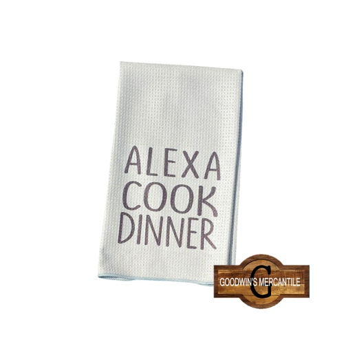 ALEXA COOK DINNER PRINTED TEA TOWEL