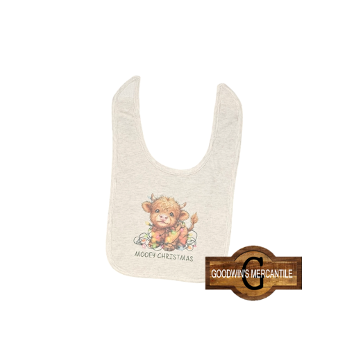 HOLY COW I AM CUTE HIGHLAND COW PRINTED BIB
