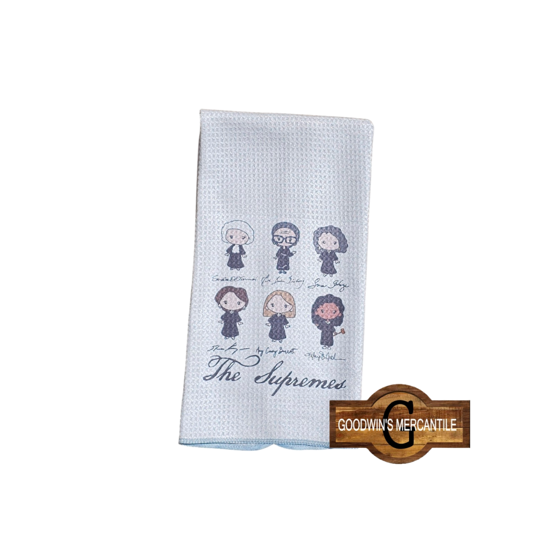 THE SUPREMES SUPREME COURT JUSTICES PRINTED TEA TOWEL