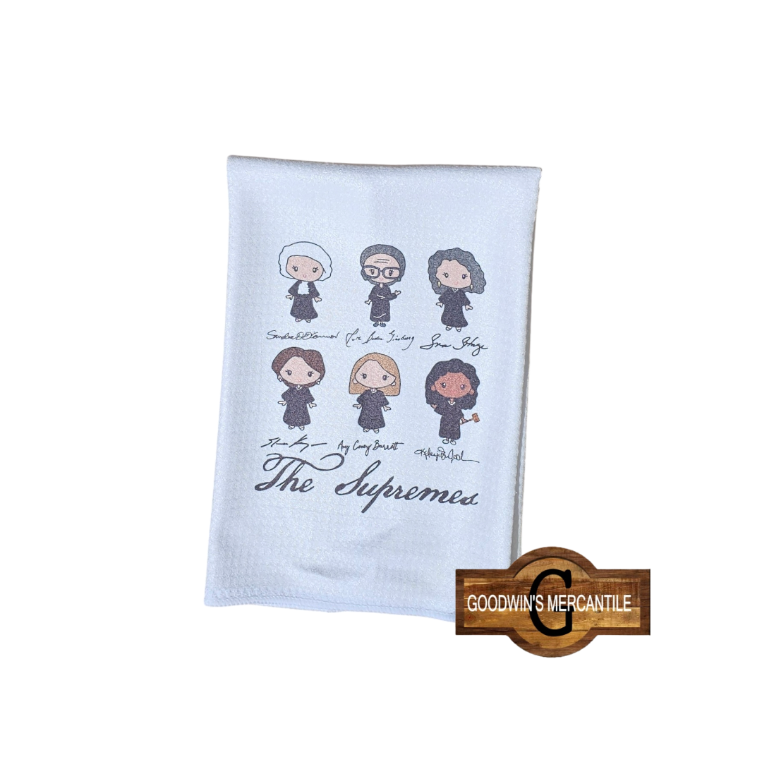 THE SUPREMES SUPREME COURT JUSTICES PRINTED TEA TOWEL