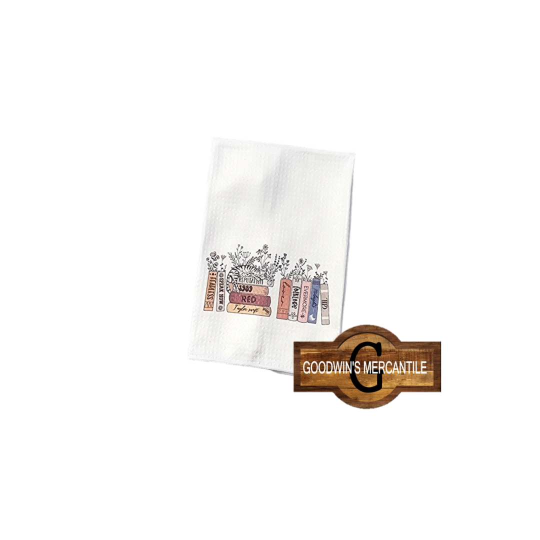 TSWIFT ALBUM BOOKS TEA TOWEL