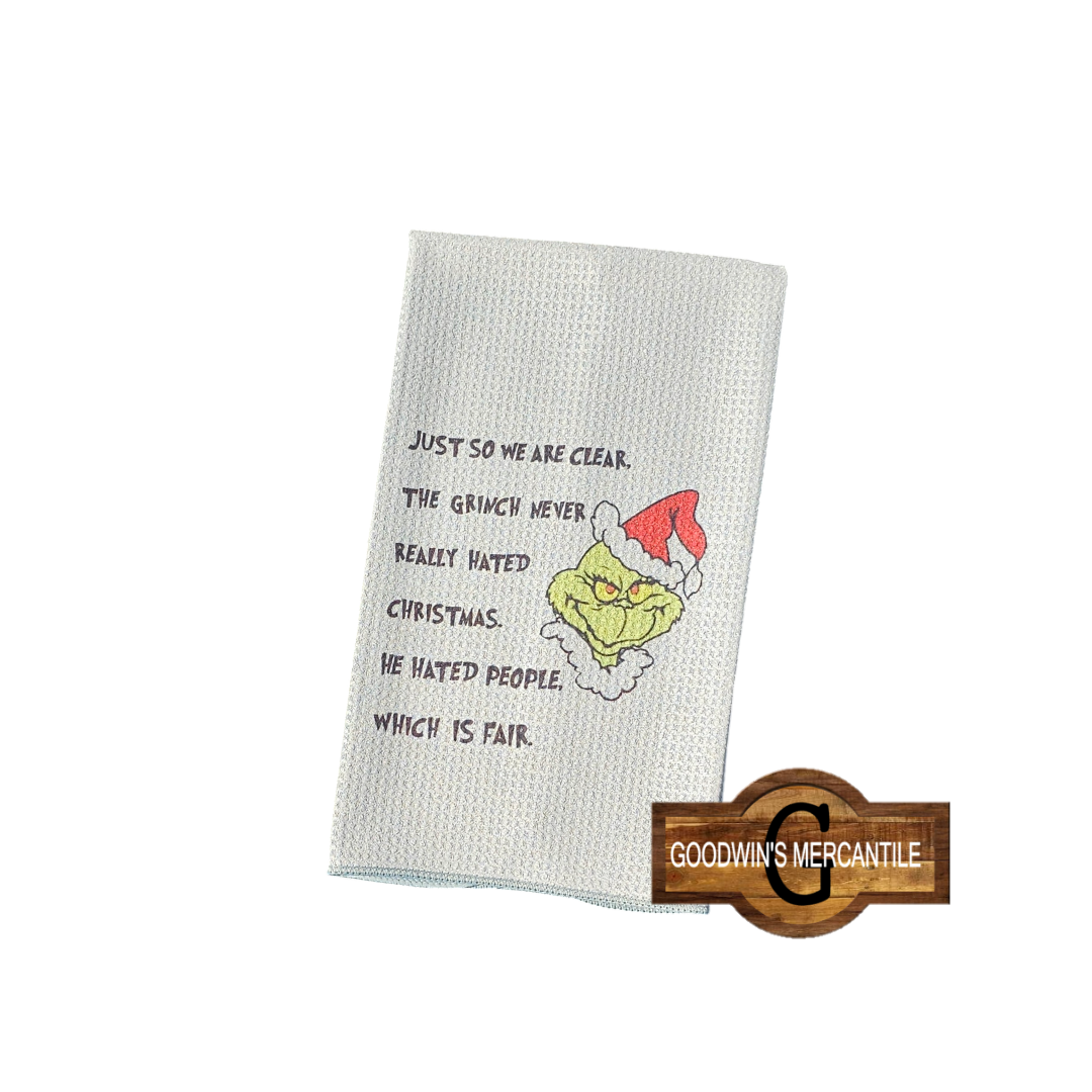 HATED PEOPLE NOT CHRISTMAS PRINTED TEA TOWEL