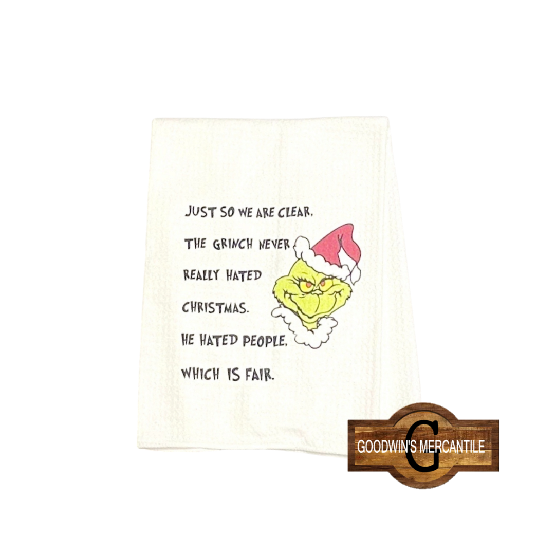 HATED PEOPLE NOT CHRISTMAS PRINTED TEA TOWEL