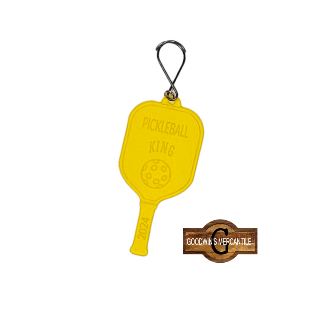 ACRYLIC PICKLEBALL TAG, CHARM, KEYCHAIN, OR ORNAMENT