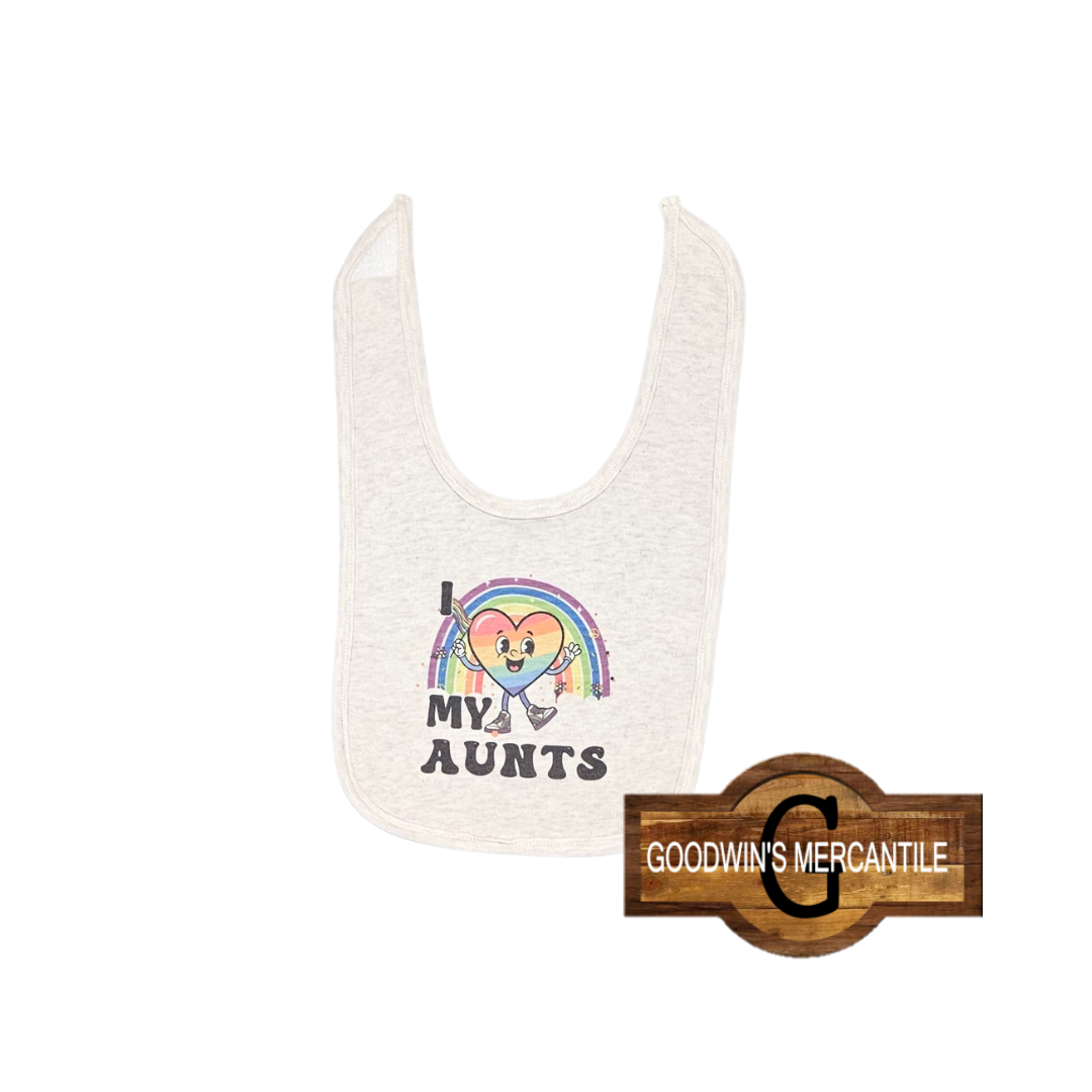 I LOVE MY GUNCLES AND AUNTS PRINTED BABY BIBS