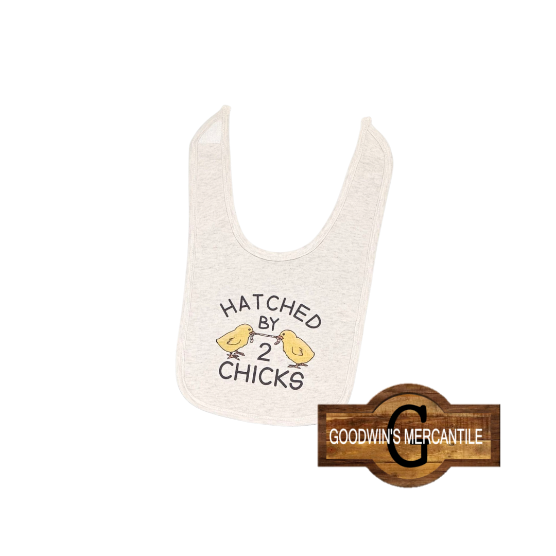HATCHED BY TWO CHICKS PRINTED BABY BIB