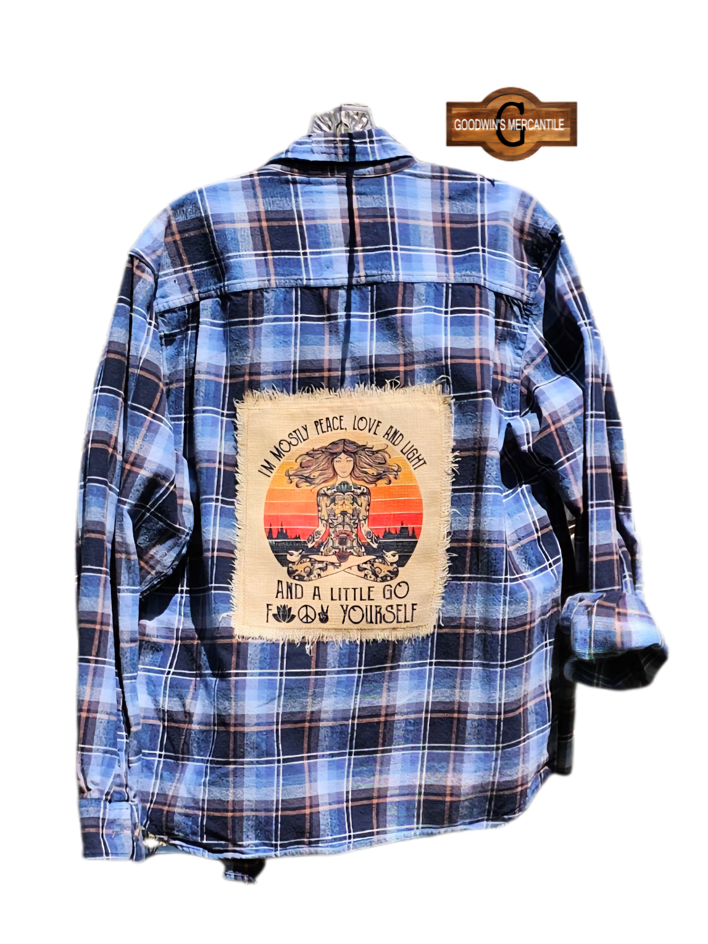A LITTLE LIGHT AND LOVE AND A LITTLE GO F!@k YOURSELF SHACKET SIZE LARGE