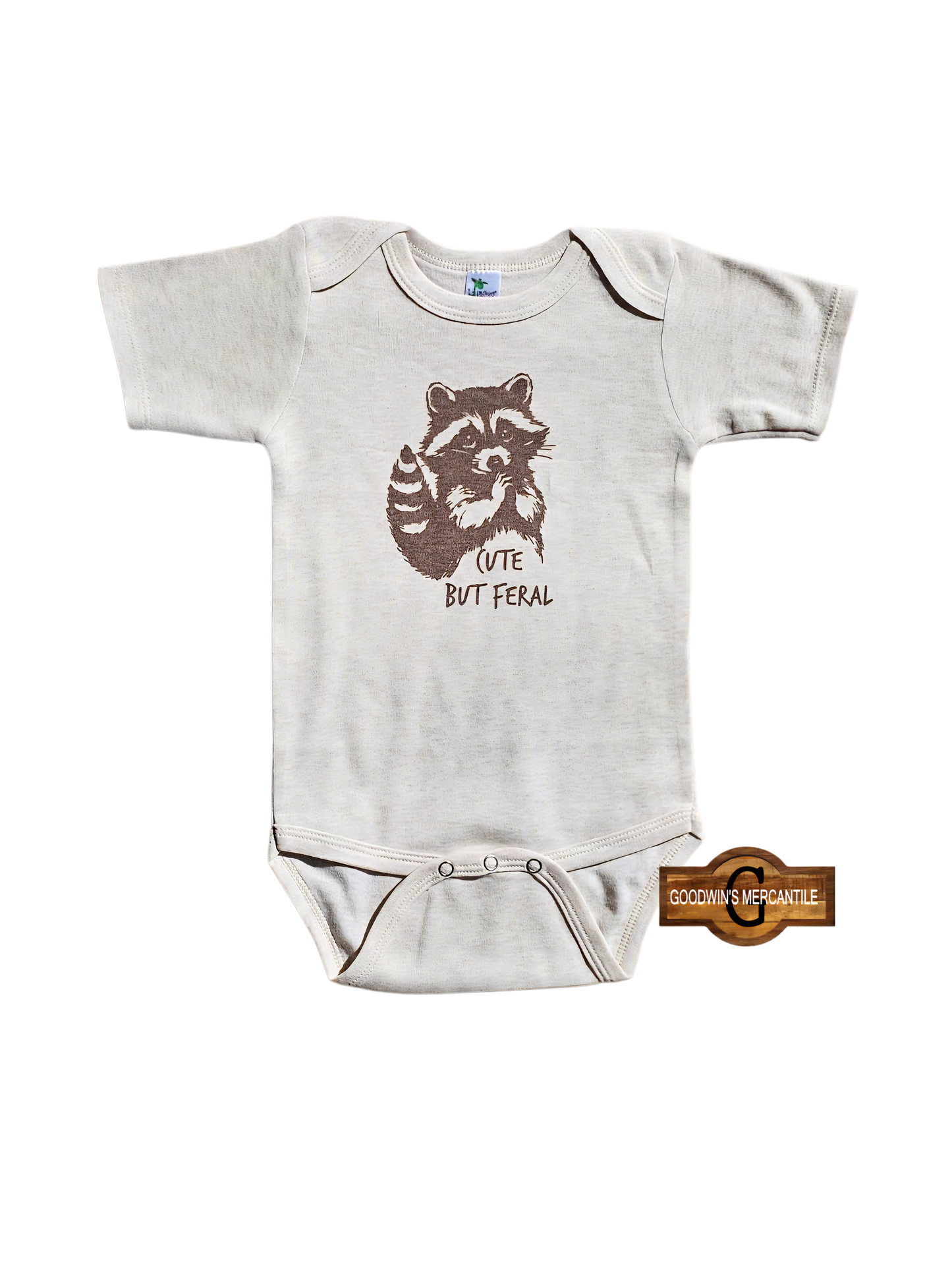 CUTE BUT FERAL RACCOON 2 SIDED PRINTED BODYSUIT