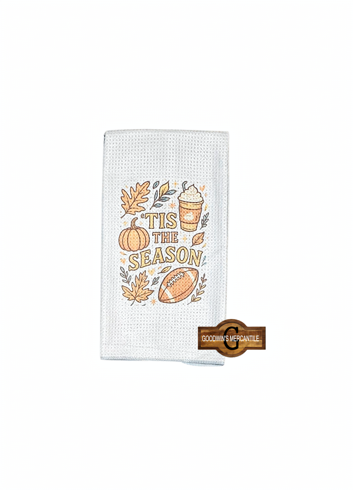 FALL FOOTBALL 'TIS THE SEASON PRINTED TEA TOWEL