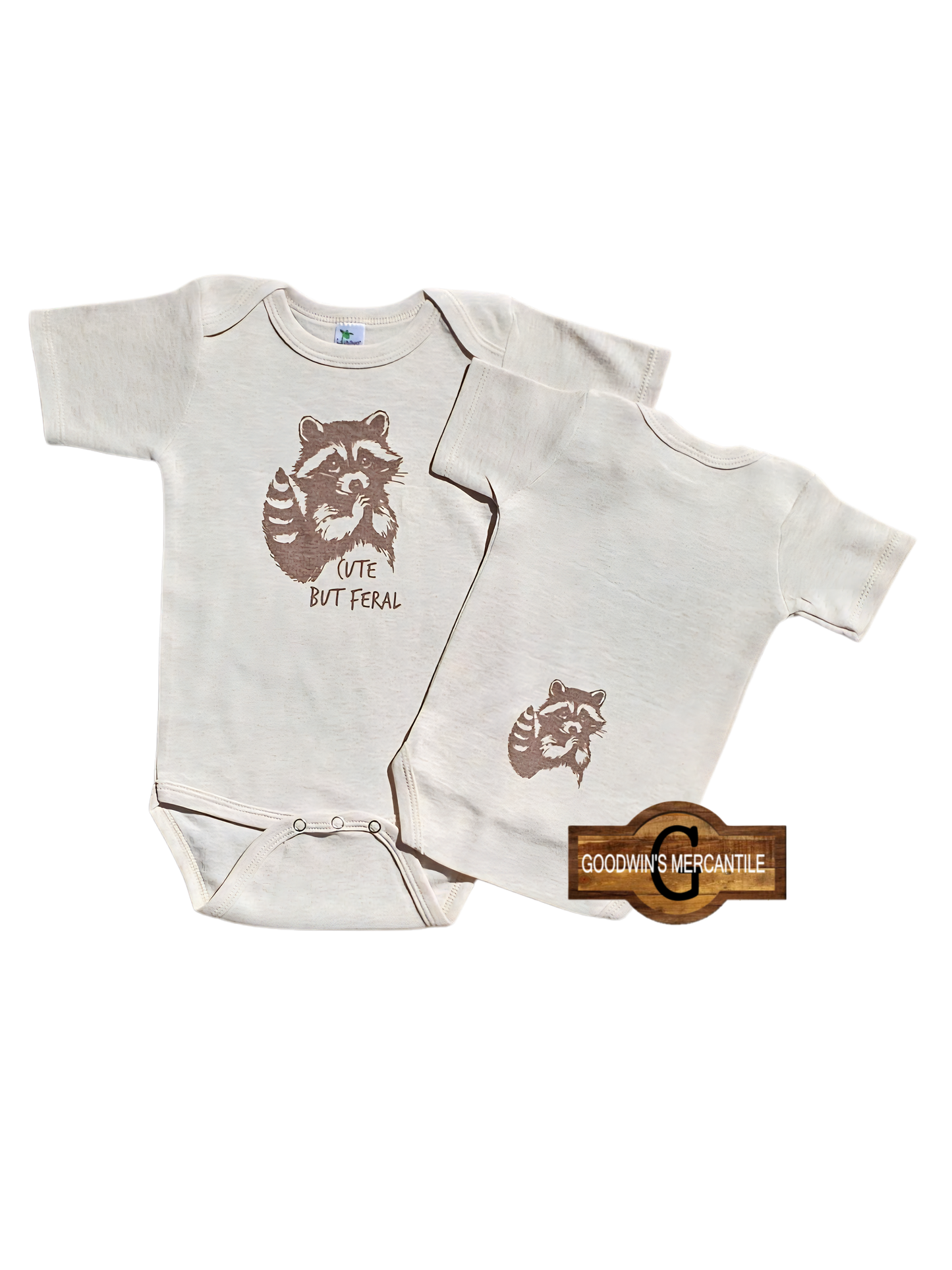 CUTE BUT FERAL RACCOON 2 SIDED PRINTED BODYSUIT