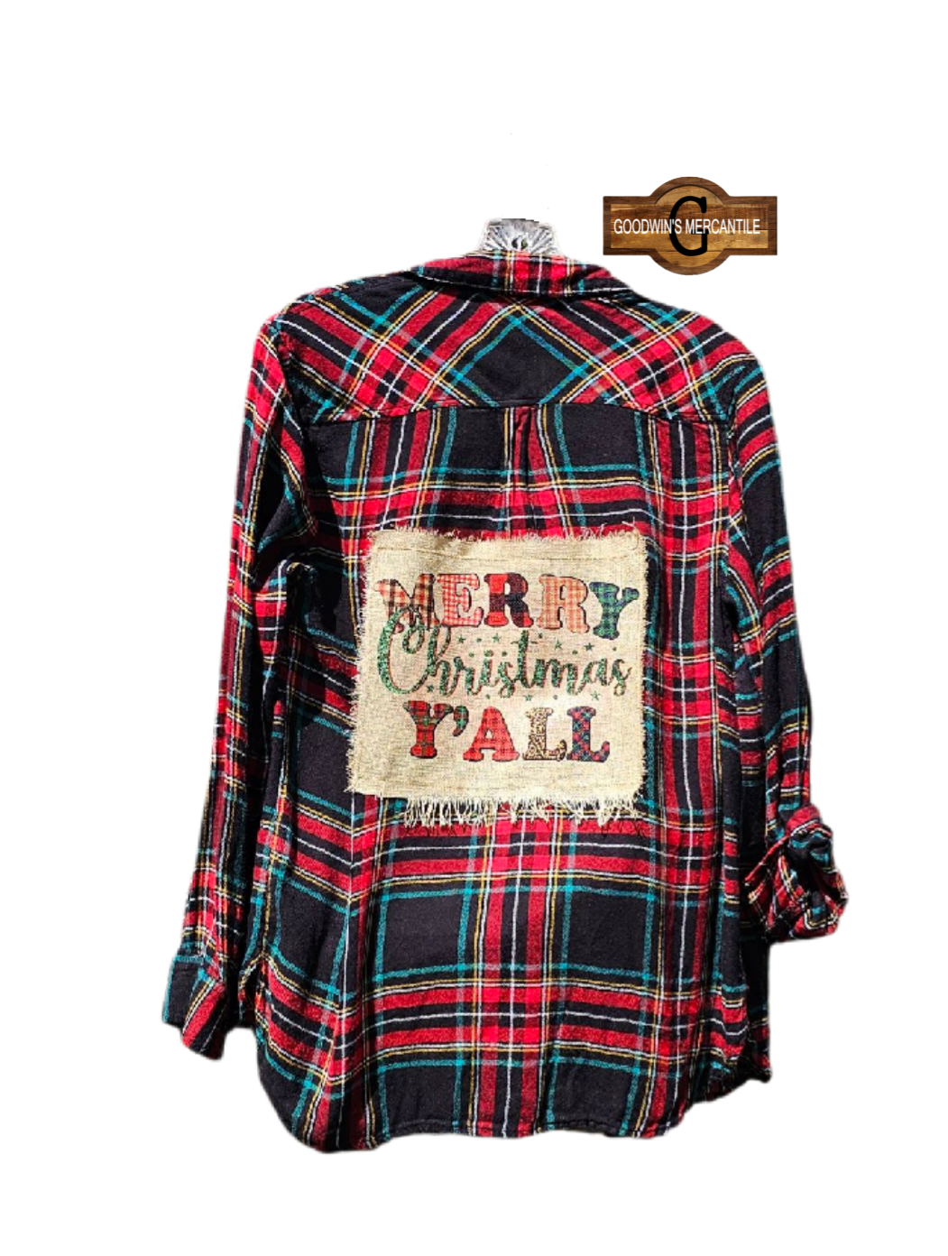 MERRY CHRISTMAS Y'ALL SHACKET SIZE MEDIUM