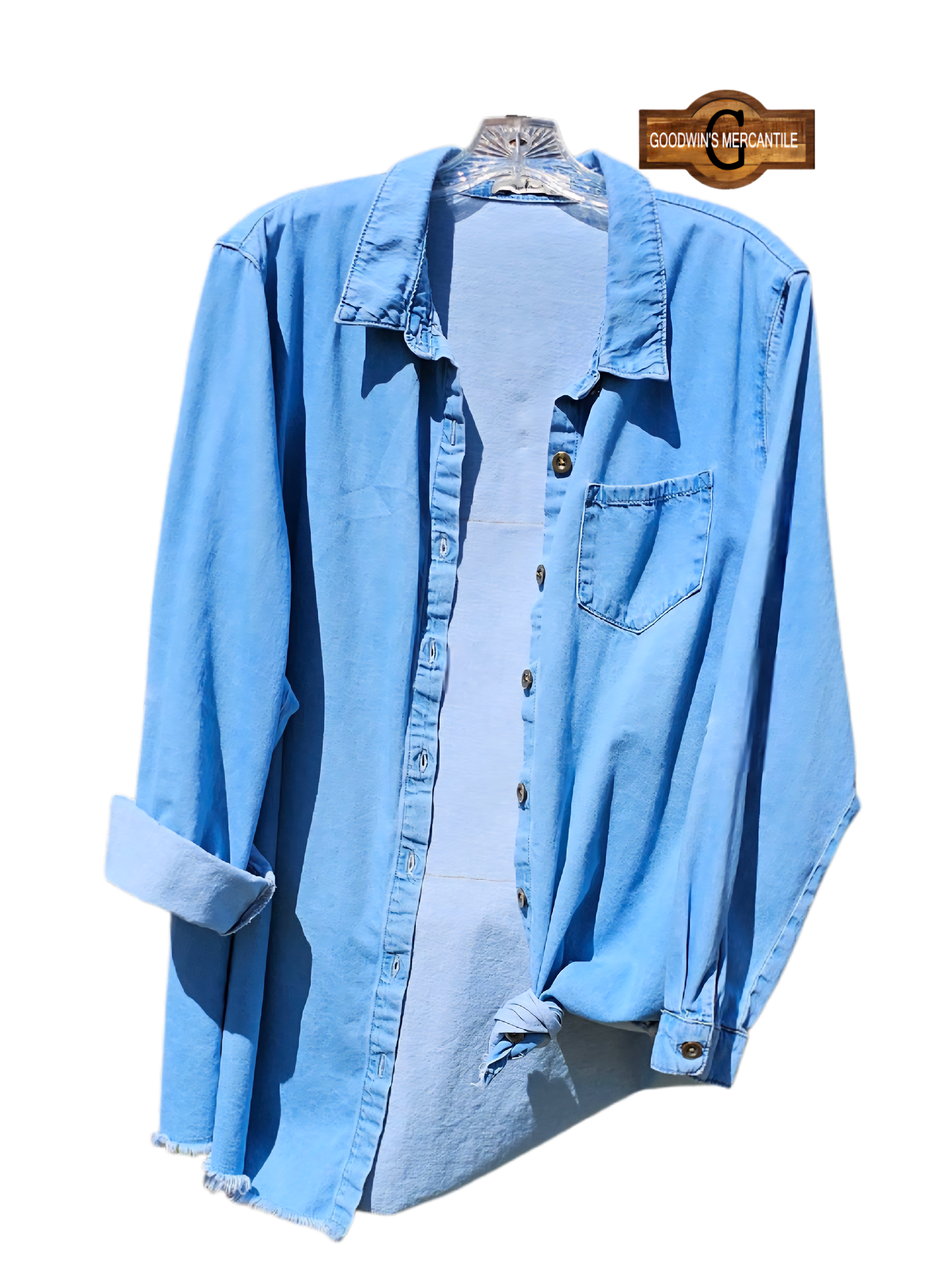 YOU MAY HAVE BEEN GIVEN A CACTUS DENIM SHACKET-SIZE 2XLARGE