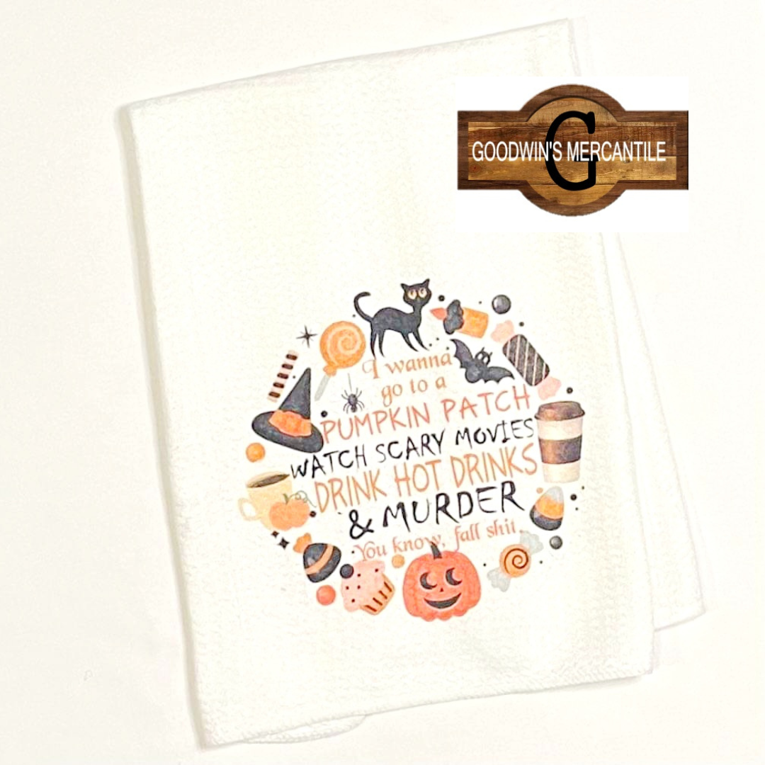 YOU KNOW, FALL SHIT PRINTED TEA TOWEL