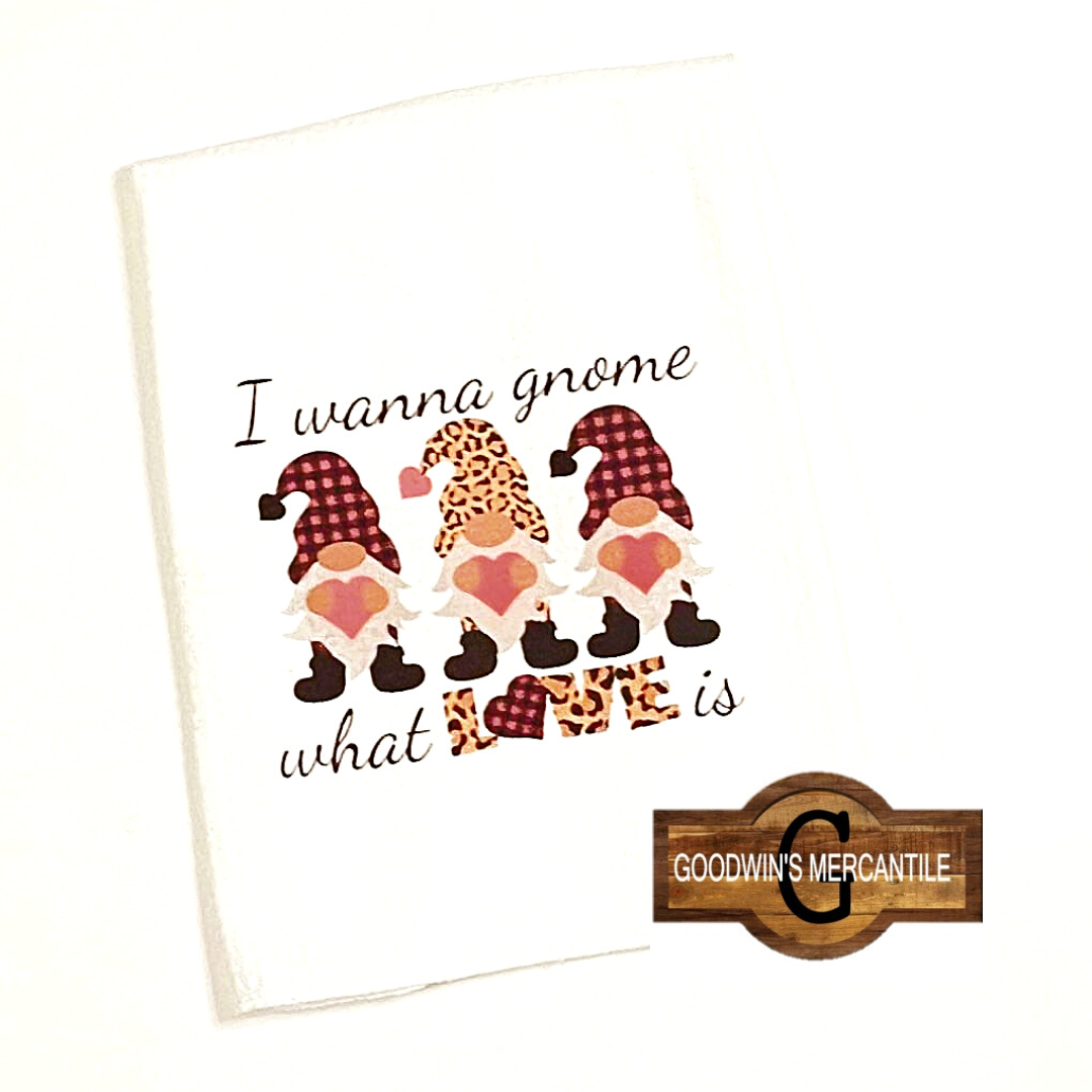 GNOME LOVE IS TEA TOWEL