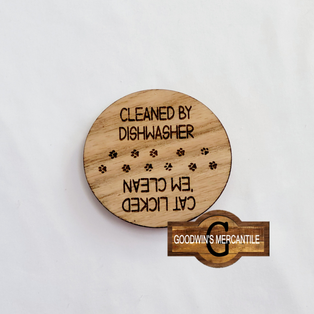 CAT LICKED CLEAN DISHWASHER MAGNET