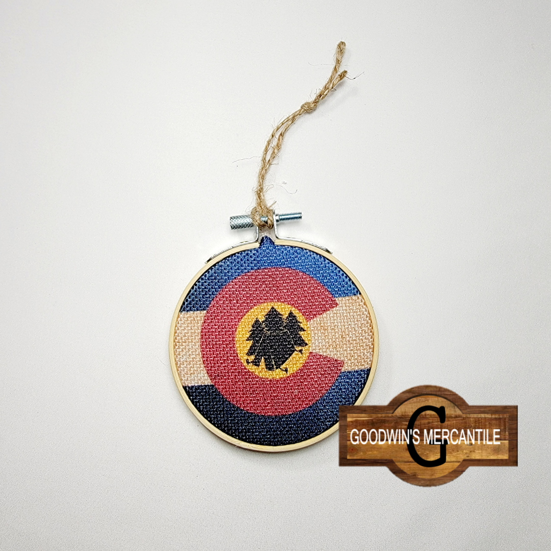 Colorado Camping Flag Ornament