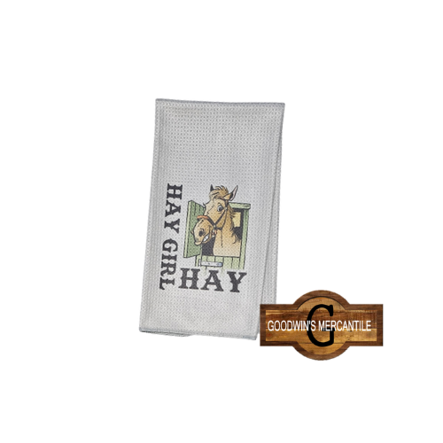 HAY GIRL HAY PRINTED TEA TOWEL