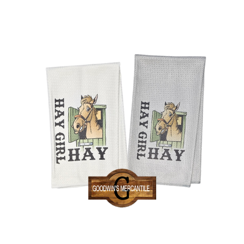 HAY GIRL HAY PRINTED TEA TOWEL