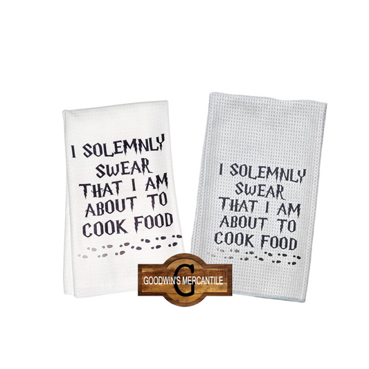 SOLEMNLY SWEAR PRINTED TEA TOWEL