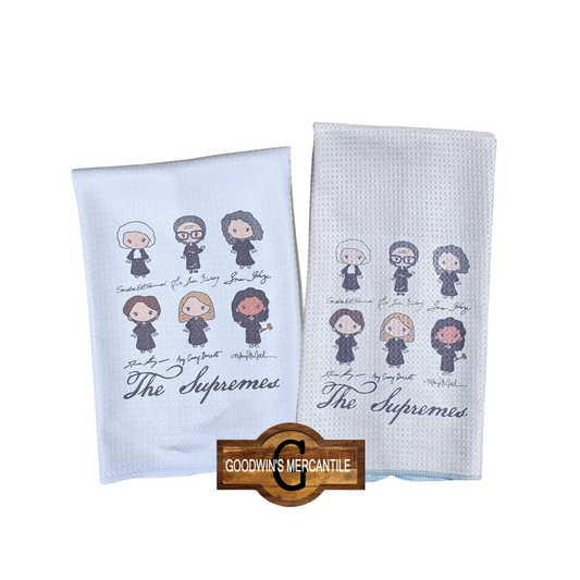 THE SUPREMES SUPREME COURT JUSTICES PRINTED TEA TOWEL