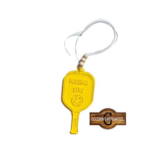 ACRYLIC PICKLEBALL TAG, CHARM, KEYCHAIN,  OR ORNAMENT