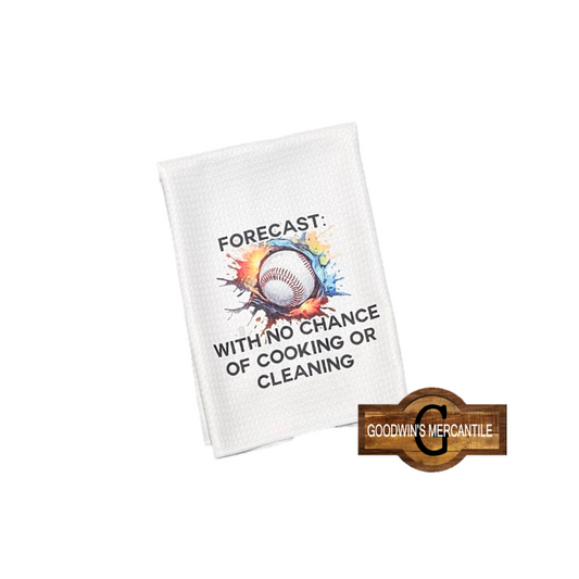 BASEBALL WEEKEND FORECAST PRINTED TEA TOWEL