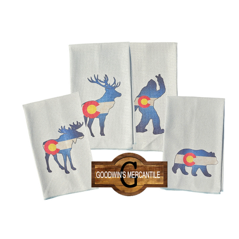 COLORADO FLAG ANIMAL TEA TOWELS