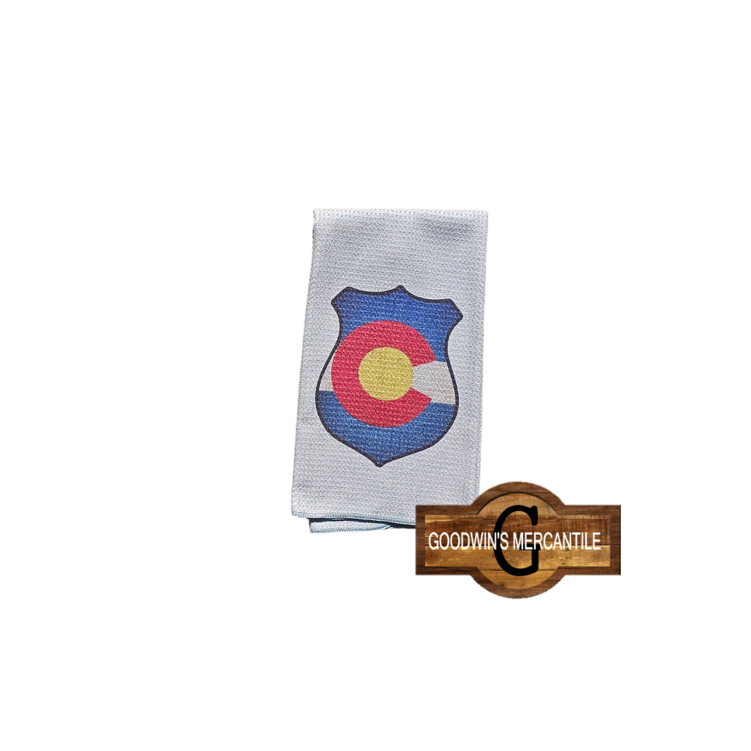 COLORADO POLICE PRINTED TEA TOWEL