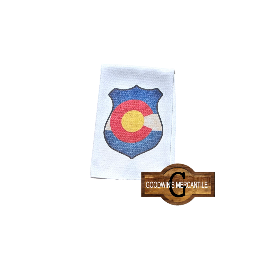 COLORADO POLICE PRINTED TEA TOWEL