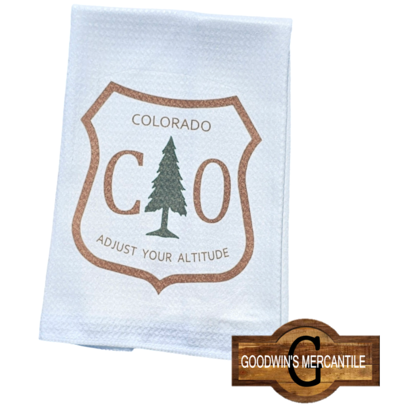 ADJUST YOUR ALTITUDE PRINTED TEA TOWEL