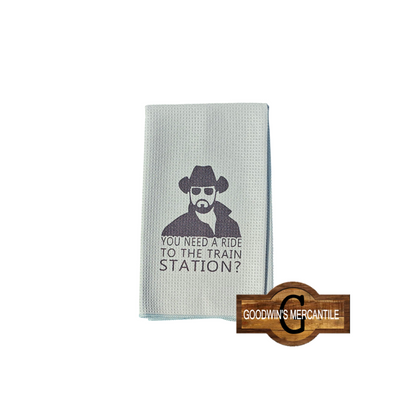 TRAIN STATION-RIP PRINTED TEA TOWEL