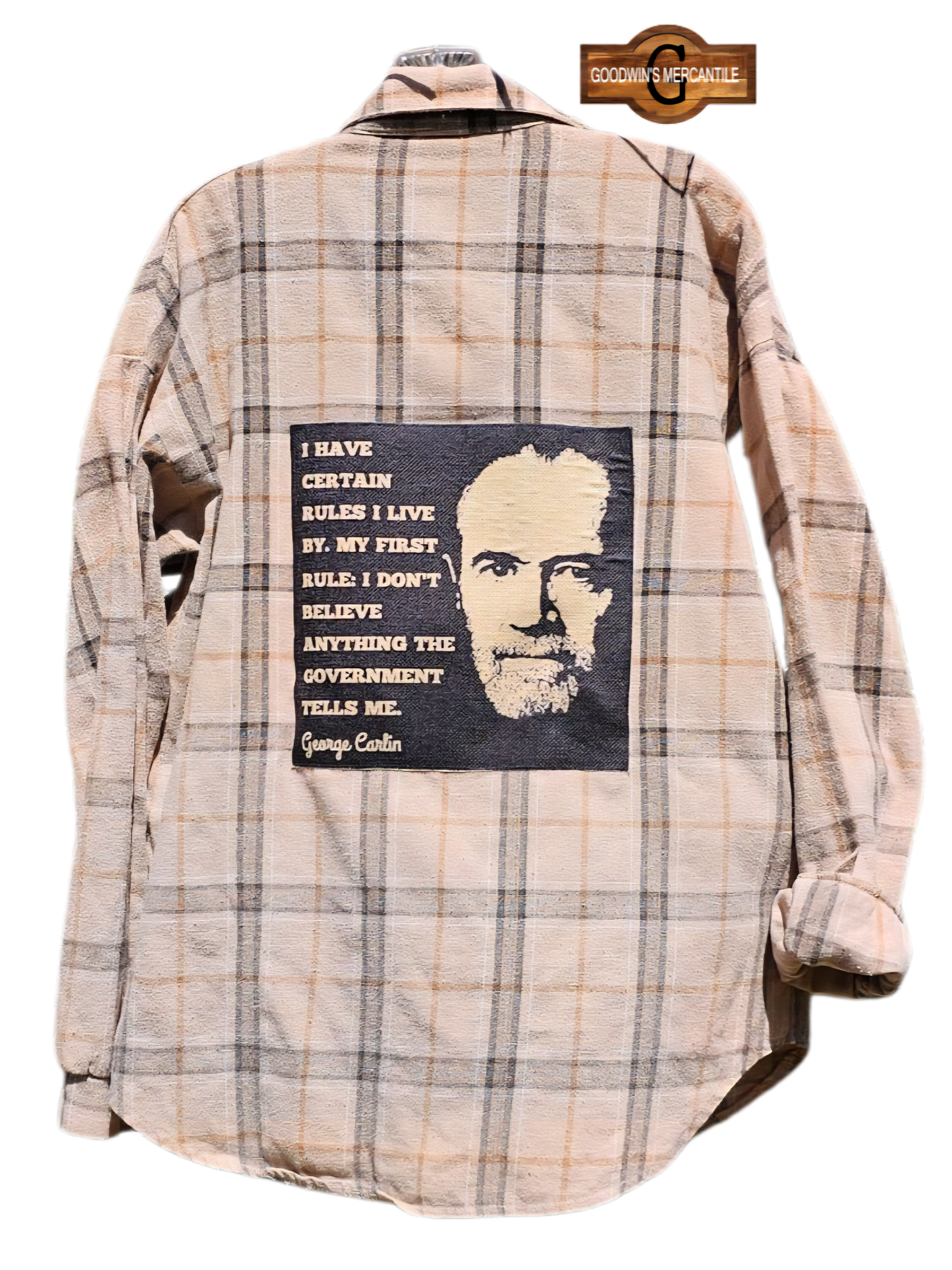 GEORGE CARLIN NEVER BELIEVE THE GOVERNMENT SHACKET SIZE MEDIUM