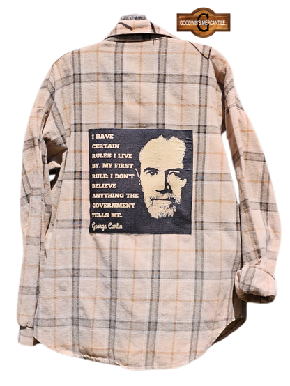 GEORGE CARLIN NEVER BELIEVE THE GOVERNMENT SHACKET SIZE MEDIUM