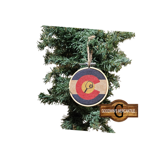 COLORADO FLAG PICKLEBALL HOOP ORNAMENT