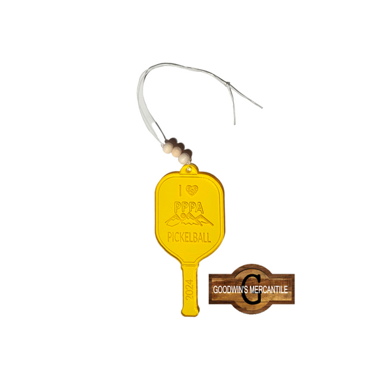 ACRYLIC PICKLEBALL TAG, CHARM, KEYCHAIN,  OR ORNAMENT