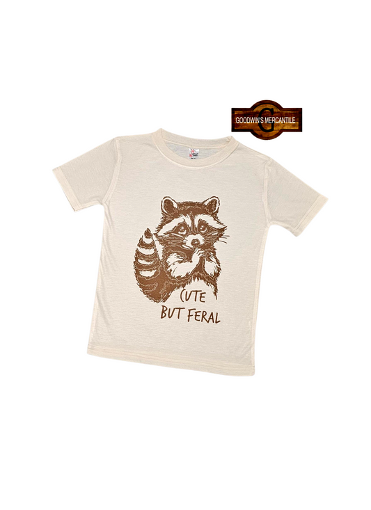 CUTE BUT FERAL RACOON T SHIRT