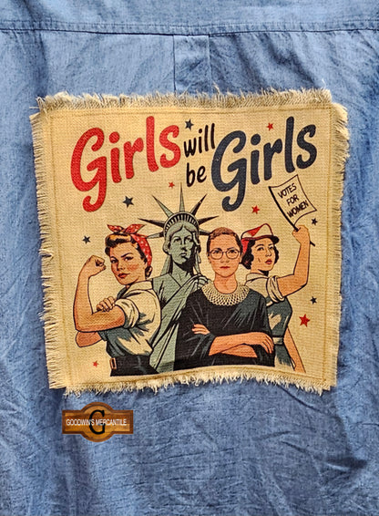 GIRLS WILL BE GIRLS LIGHTWEIGHT SHACKET-SIZE XLARGE-BOX CUT