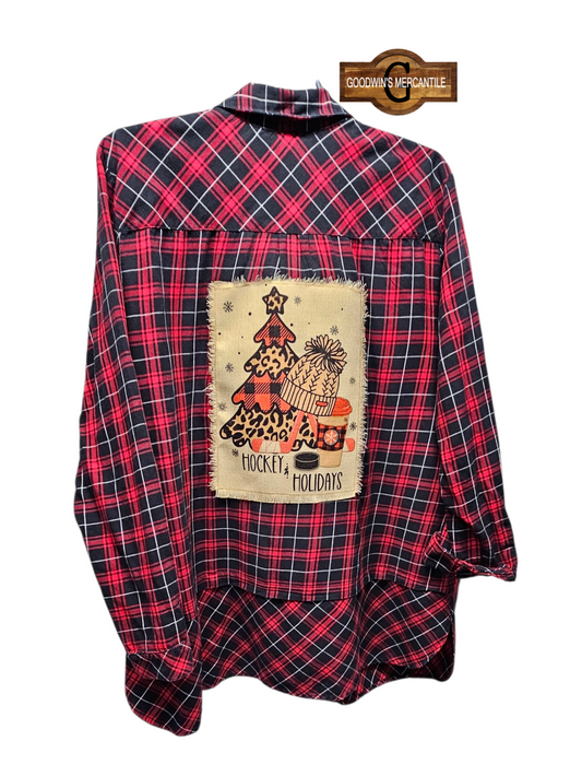 HOCKEY AND HOLIDAYS SHACKET-SIZE 2XLARGE