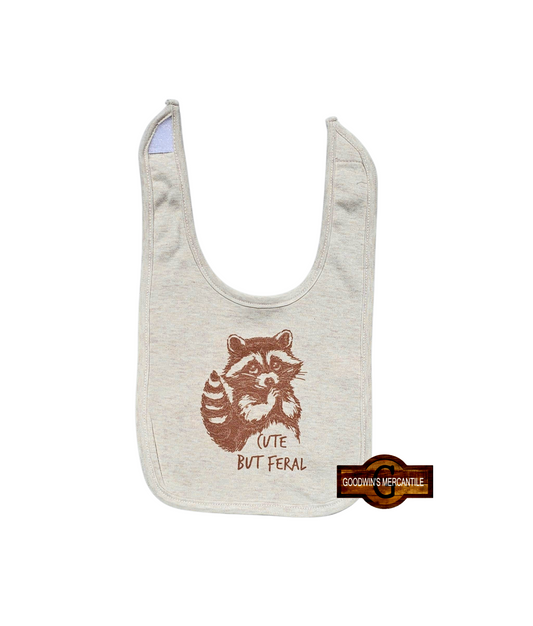 CUTE BUT FERAL RACCOON BIB