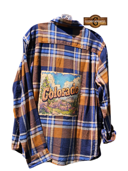 COLORADO ROCKY MOUNTAINS SHACKET-SIZE 2XLARGE