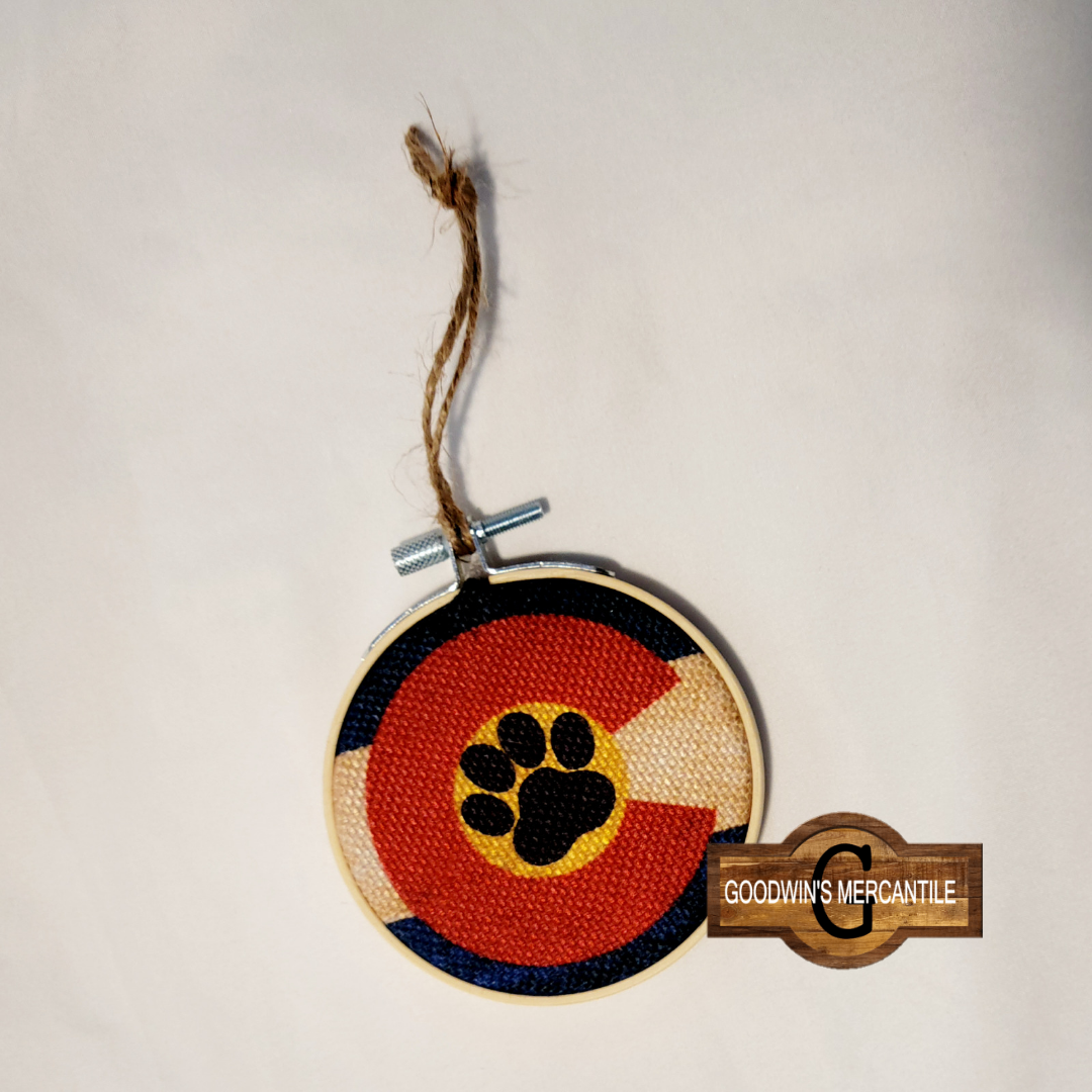 Colorado Paw Flag Ornament