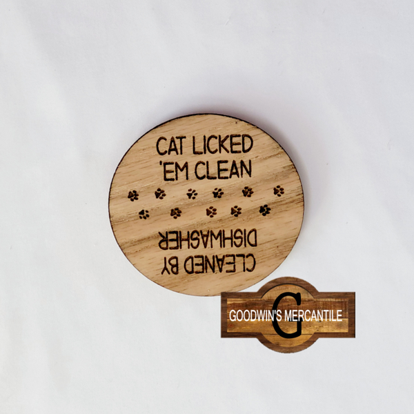CAT LICKED CLEAN DISHWASHER MAGNET