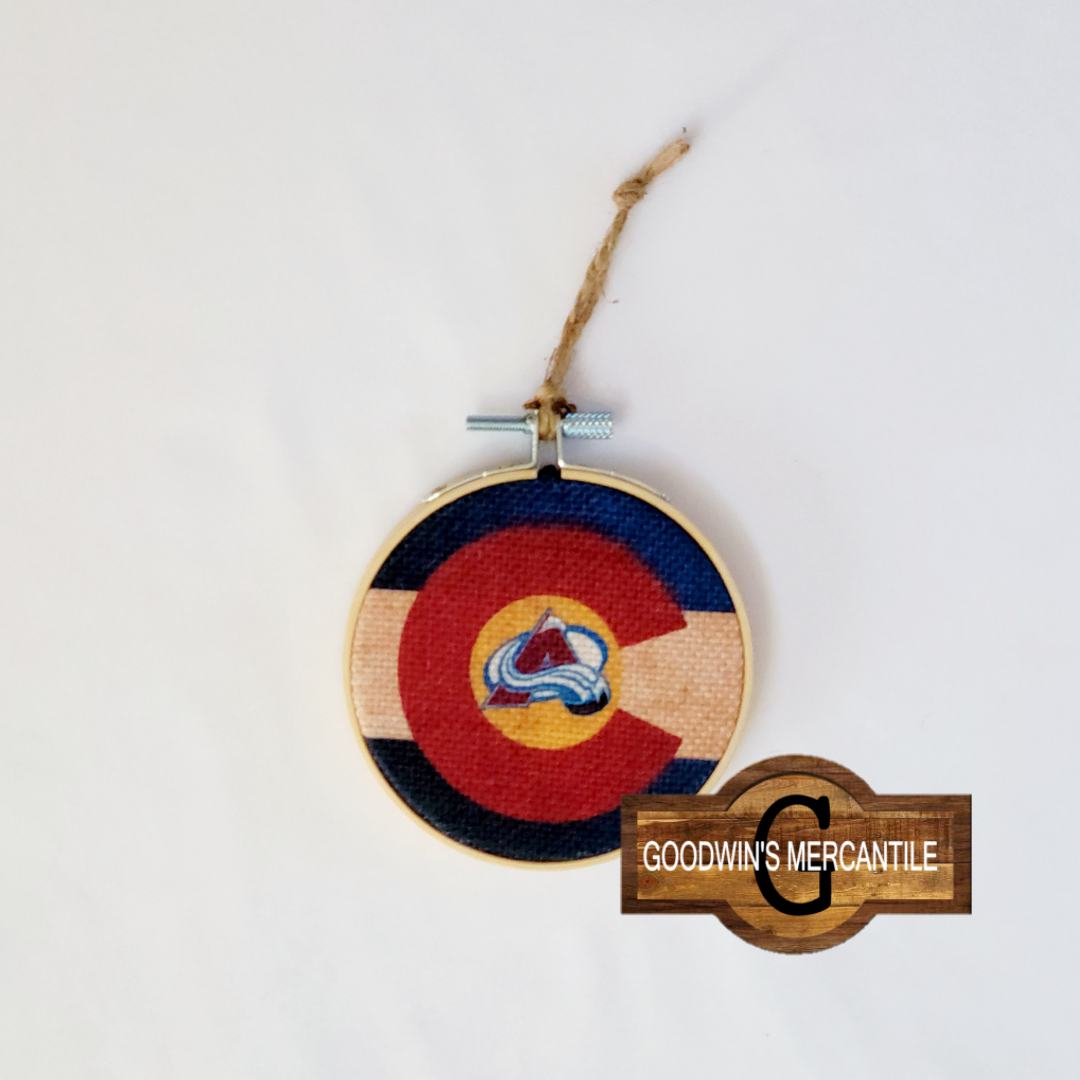 Colorado Avalanche Flag Ornament