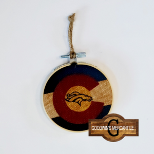 Colorado Broncos Flag Ornament