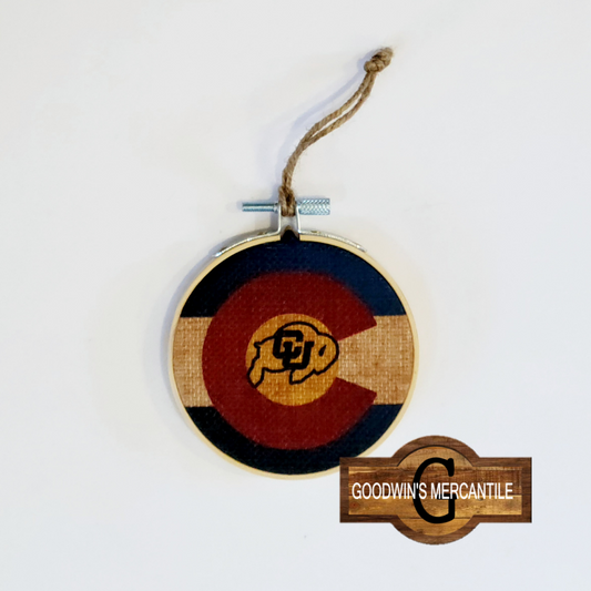 COLORADO UNIVERSITY FLAG ORNAMENT