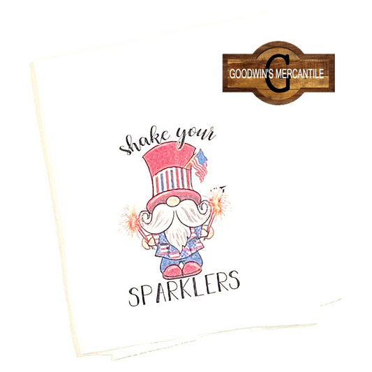 SHAKE YOUR SPARKLERS GNOME TEA TOWEL