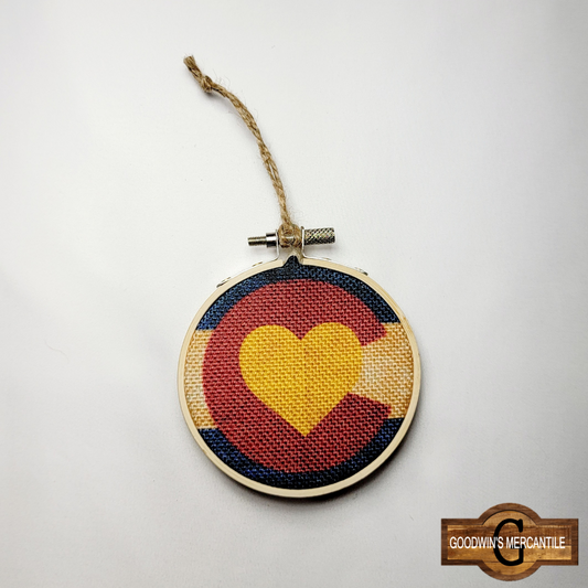 Colorado Heart Flag Ornament