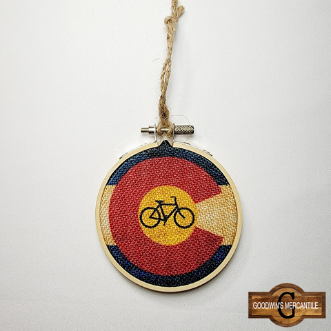 Colorado Bicycle Flag Ornament